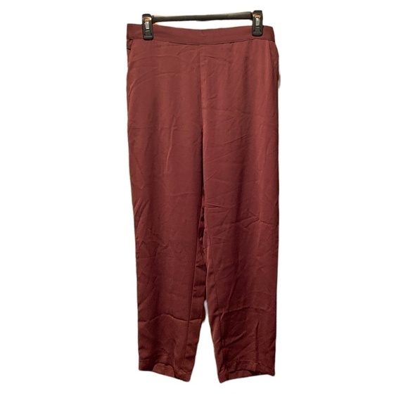 14th & Union Straight Leg Pull On Pants Medium Burgundy NWT - Picture 1 of 7